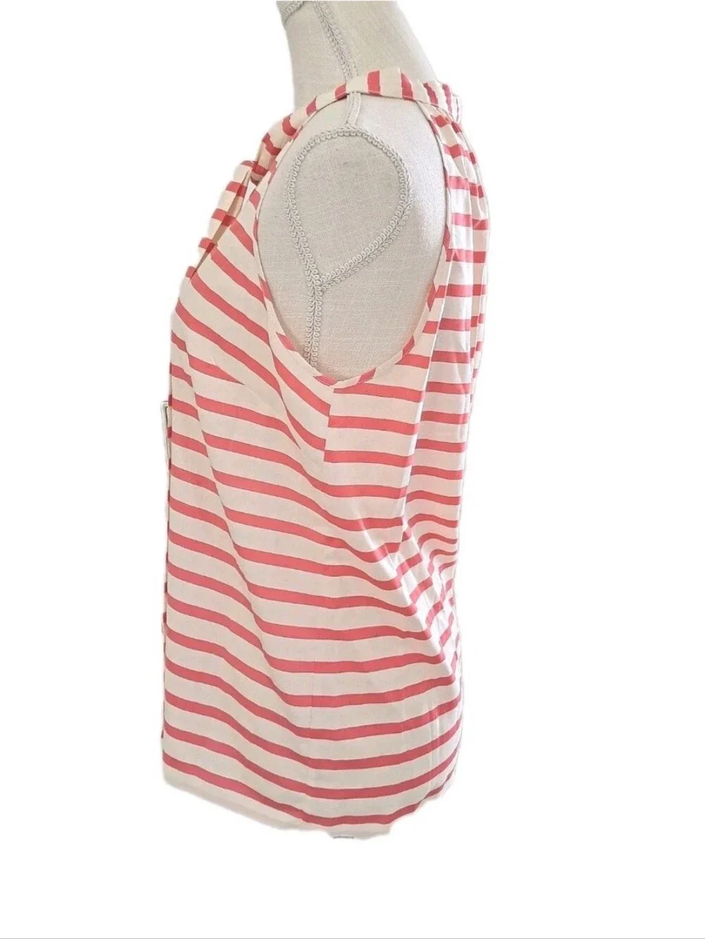 J. Crew 100% Silk Sleeveless Coral Bow Top